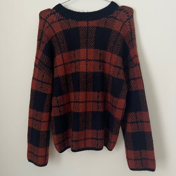 Rails Colleen Sweater Rust Black Plaid Knitwear Size M - Picture 5 of 16